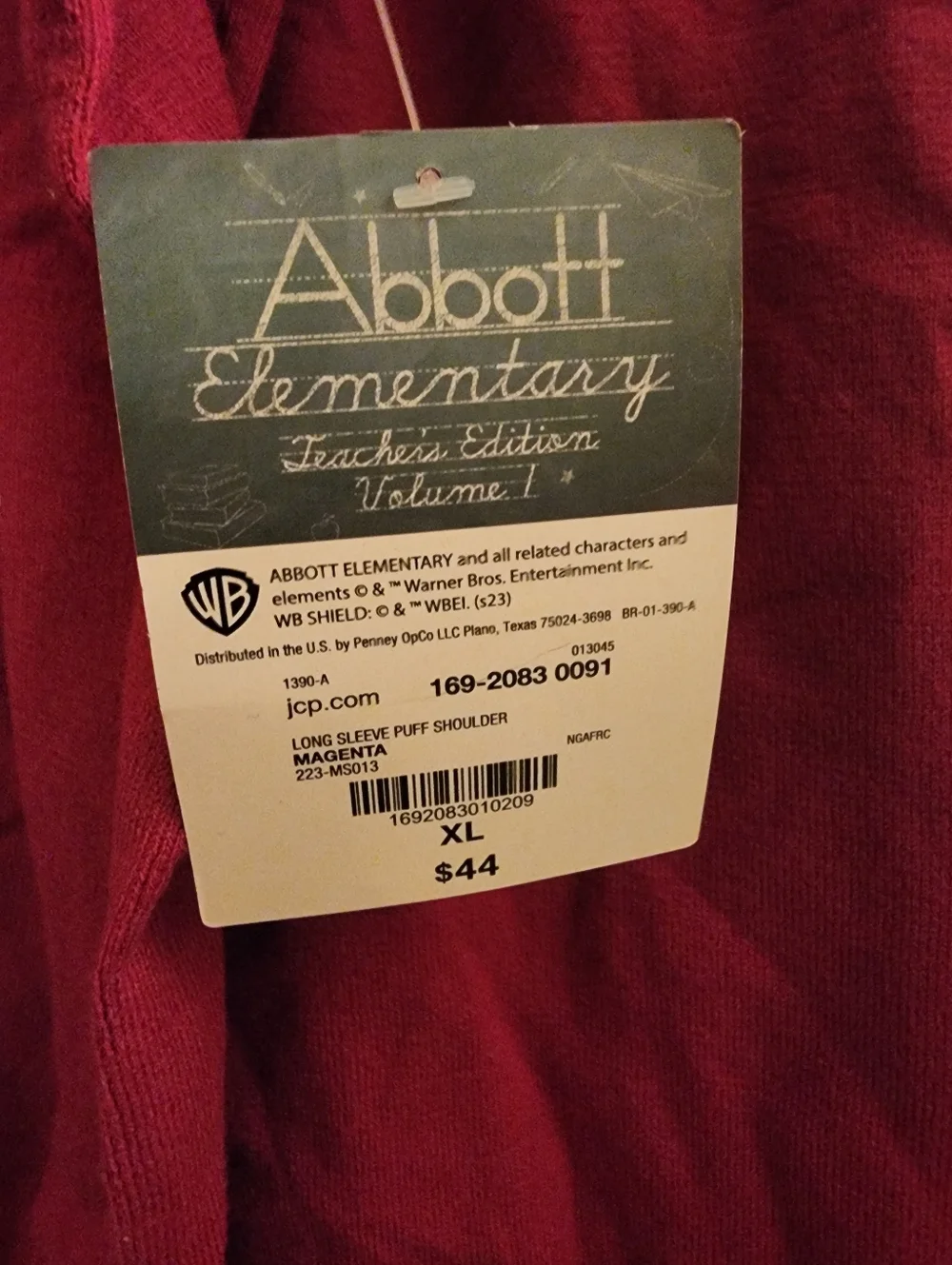 Abbott elementary Deep Raspberry Puff-Sleeve Pullover - Picture 2 of 2